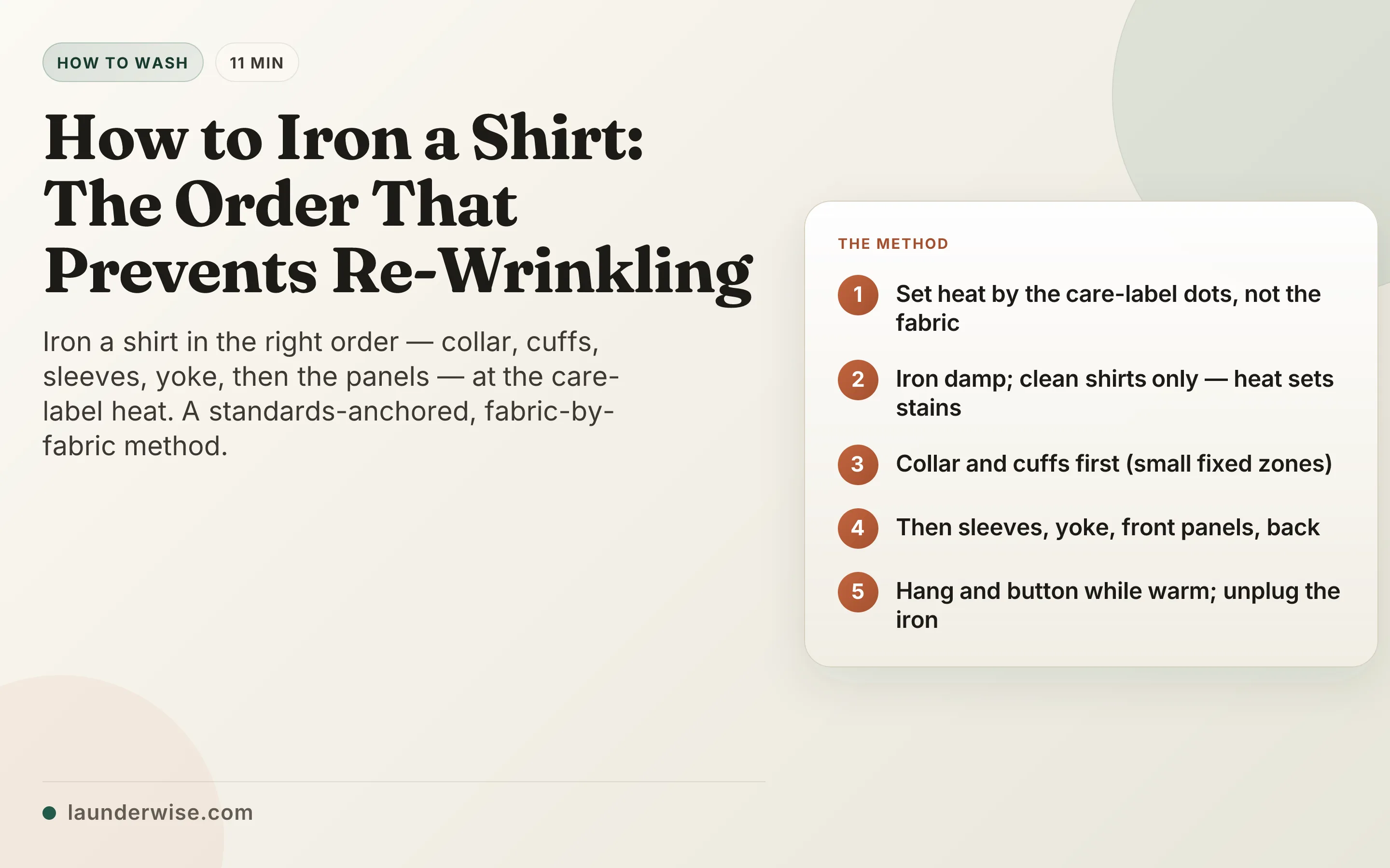 How to Iron a Shirt: The Order That Prevents Re-Wrinkling