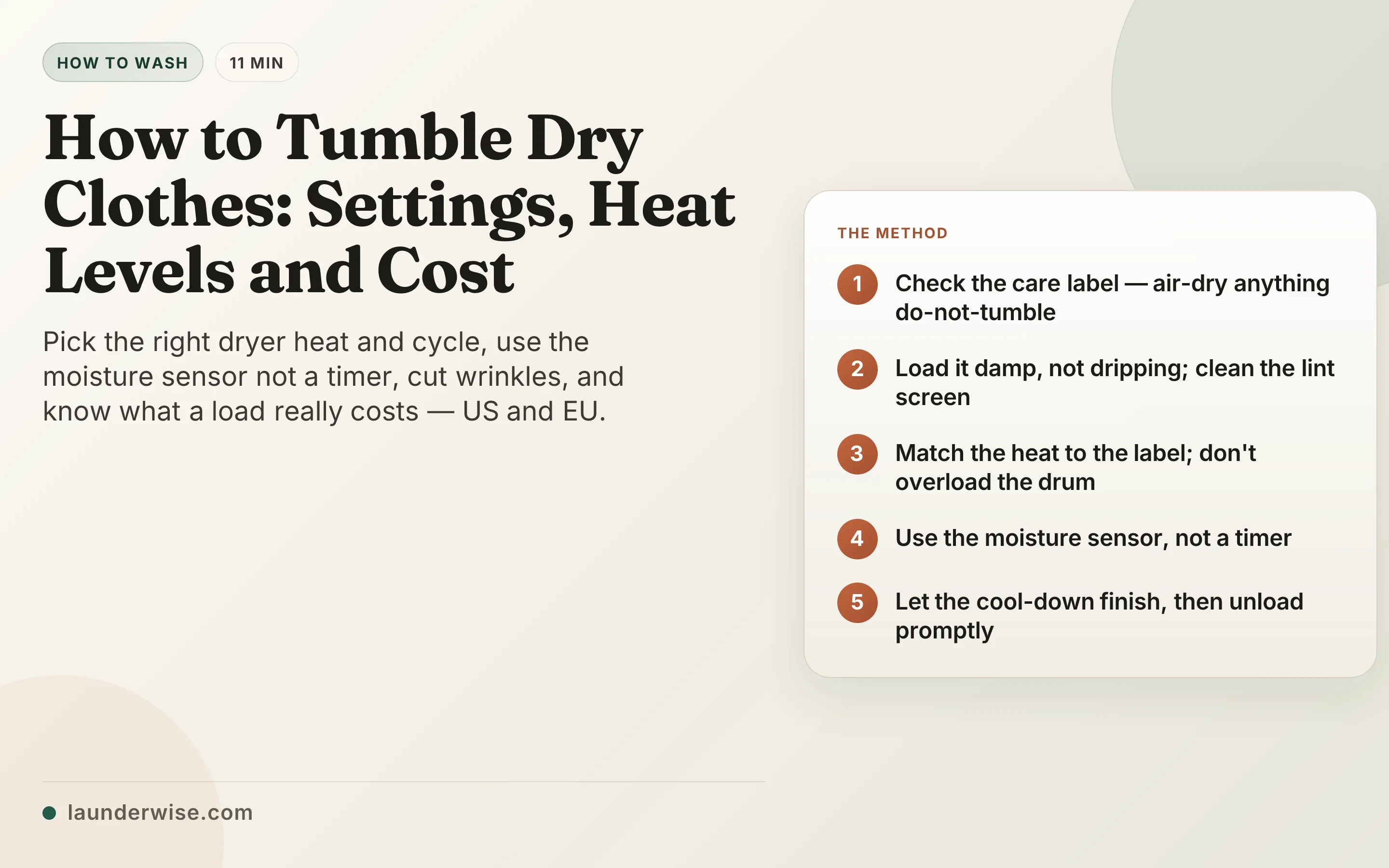 How to Tumble Dry Clothes: Settings, Heat Levels and Cost